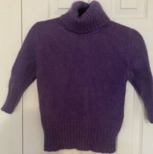Dolce & Gabbana Purple Angora Turtleneck Sweater